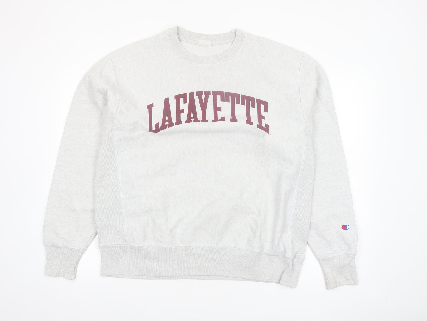 Champion Men's Grey Lafayette Reverse Weave Pullover Sweatshirt Large