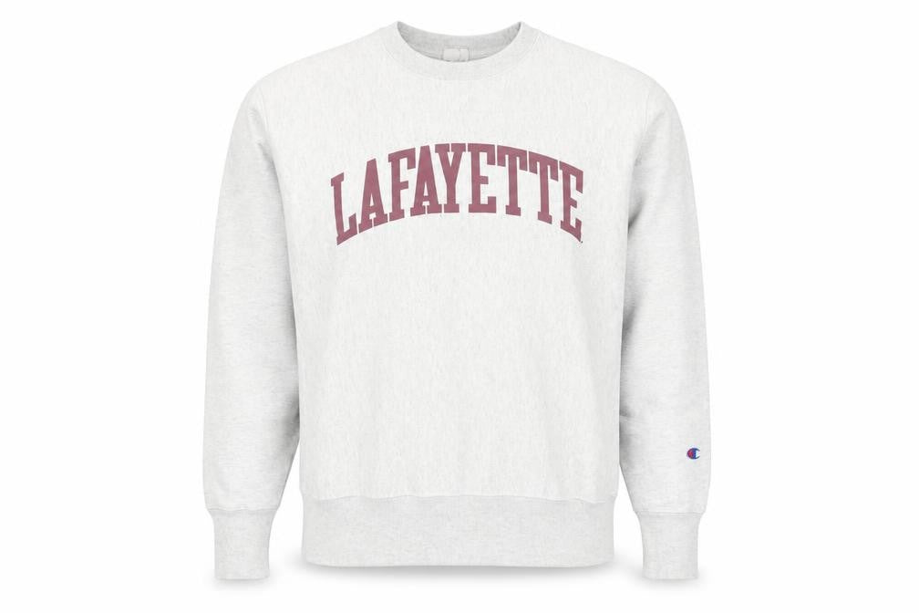 Front view of Champion Men's Grey Lafayette Reverse Weave Pullover Sweatshirt Large