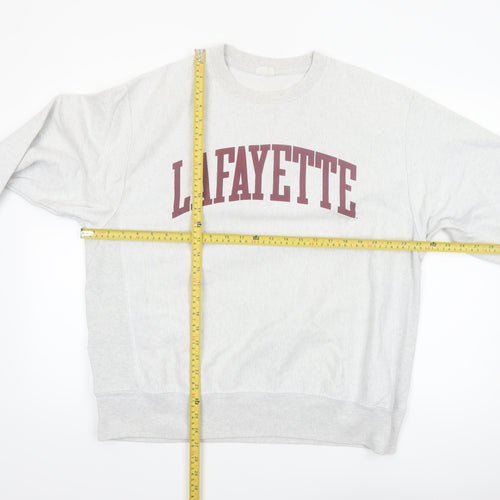 Champion Men's Grey Lafayette Reverse Weave Pullover Sweatshirt Large