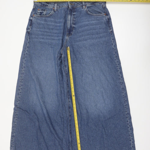 Marks and Spencer Women's Blue Wide-Leg Denim Jeans Size 6 Short
