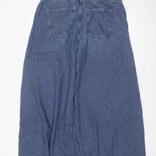 Marks and Spencer Women's Blue Wide-Leg Denim Jeans Size 6 Short