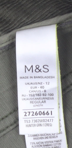 Marks and Spencer Women’s Green Corduroy Chino Trousers Size 12