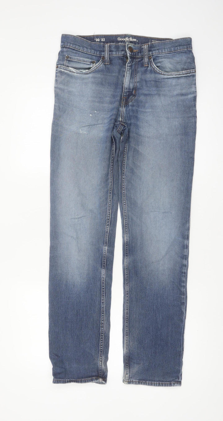 Goodfellow & Co Men's Blue Straight Leg Regular Fit Jeans 30W 32L