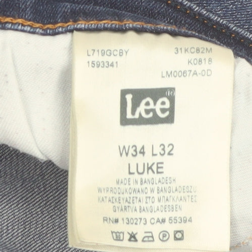 Lee Men's Blue Luke Slim Fit Denim Jeans W34 L32