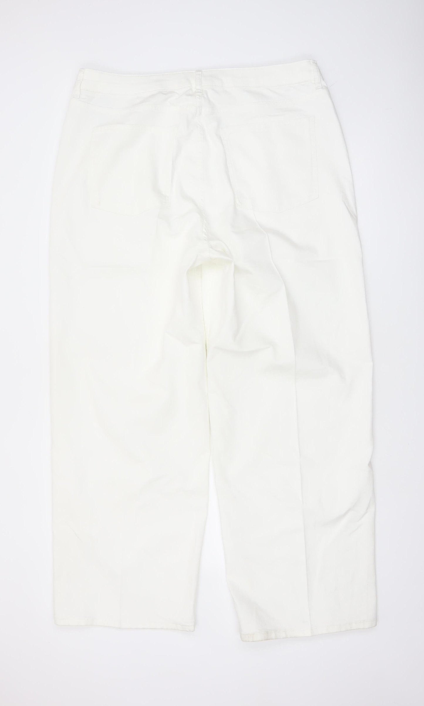 Marks and Spencer Women White Wide-Leg Jeans Size 18 Tall