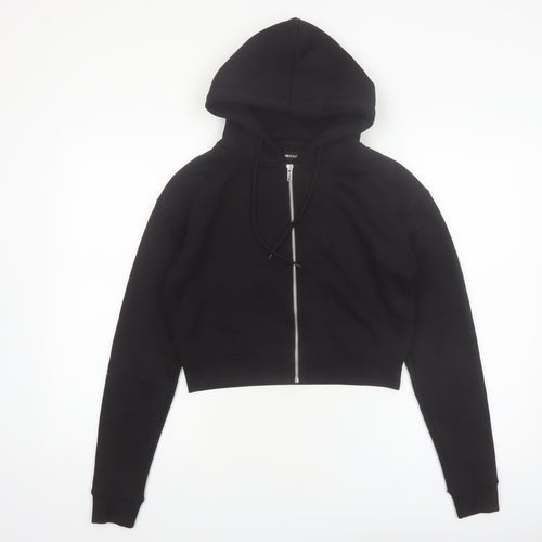PrettyLittleThing Womens Black Small Cropped Full Zip Hoodie
