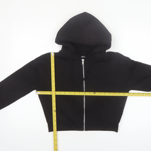 PrettyLittleThing Womens Black Small Cropped Full Zip Hoodie
