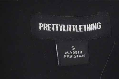 PrettyLittleThing Womens Black Small Cropped Full Zip Hoodie