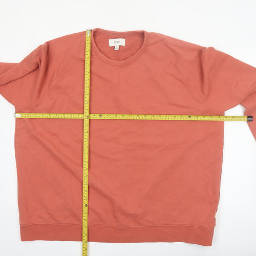 Marks and Spencer Men's Brown 4XL Crew Neck Cotton Sweatshirt