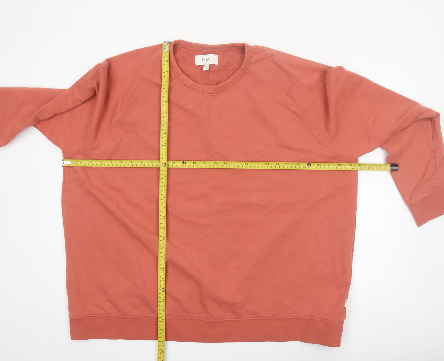 Marks and Spencer Men's Brown 4XL Crew Neck Cotton Sweatshirt