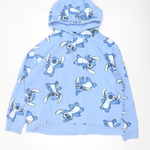 Disney Stitch Blue Hoodie XL Primark Cares Women’s Pullover Sweatshirt
