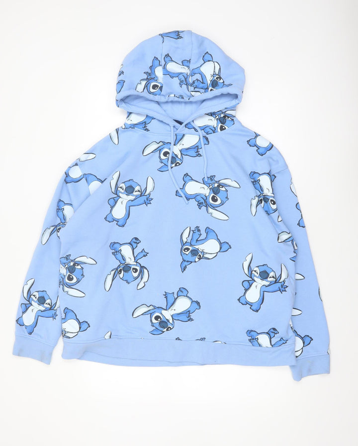 Disney Stitch Blue Hoodie XL Primark Cares Women’s Pullover Sweatshirt