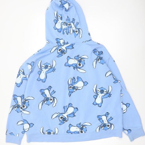 Disney Stitch Blue Hoodie XL Primark Cares Women’s Pullover Sweatshirt