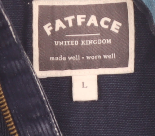 FatFace Mens Blue 1/4 Zip Cotton Sweatshirt L Regular Fit