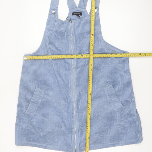 New Look Women’s Blue Corduroy Pinafore Dress UK 18