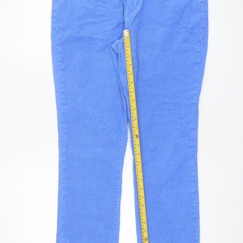 Lands' End Women's Blue Corduroy Chino Trousers UK 14/16 Stretch