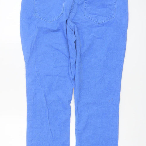 Lands' End Women's Blue Corduroy Chino Trousers UK 14/16 Stretch