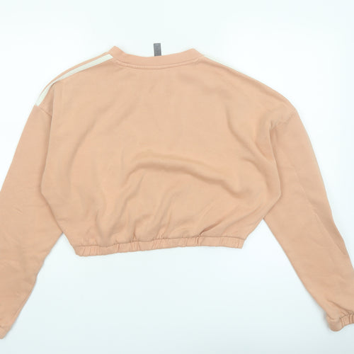 Adidas Womens Beige Cropped Pullover Sweatshirt Size M 12-14