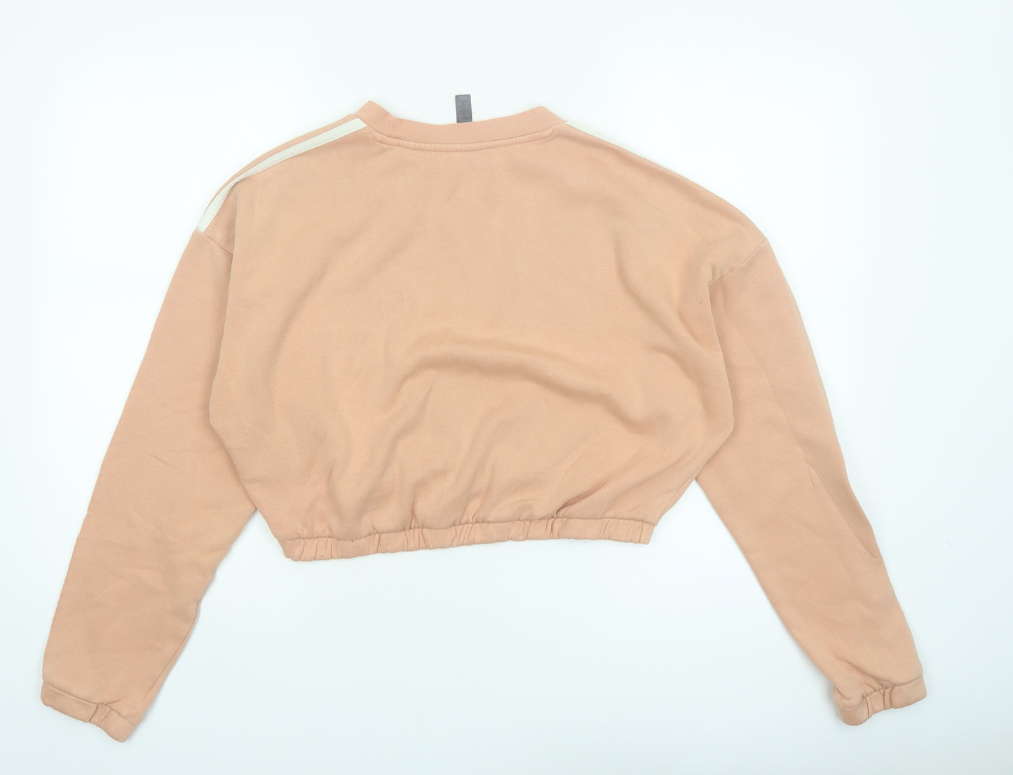 Adidas Womens Beige Cropped Pullover Sweatshirt Size M 12-14