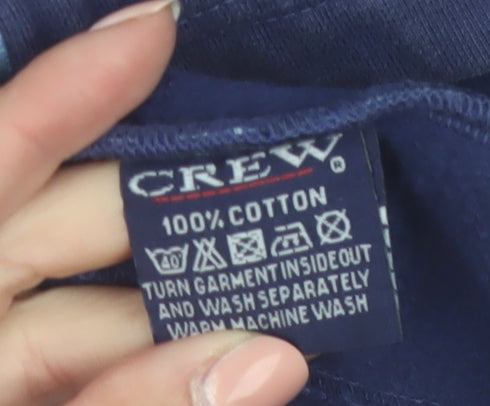 Crew Women Blue Cotton Full Zip Jacket Size 16 Classic Style