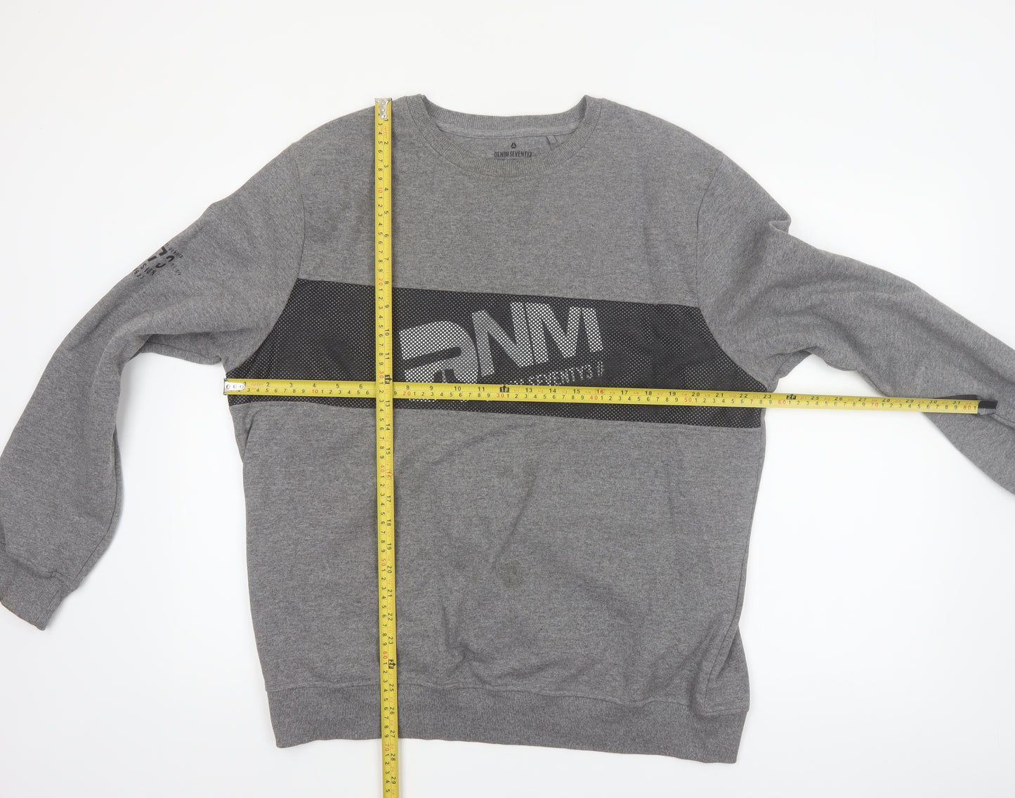 Denim Seventy3 Men’s Grey XL Pullover Graphic Sweatshirt