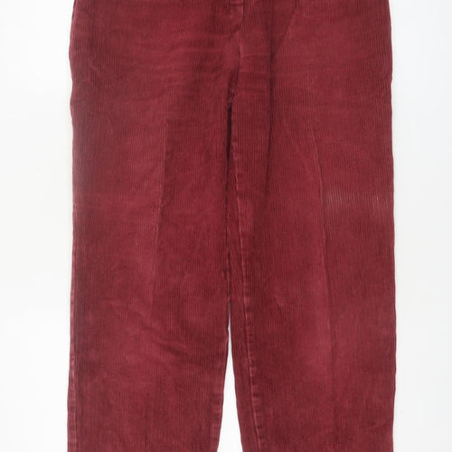 Marks and Spencer St Michael Womens Red Corduroy Trousers Size 18 Long