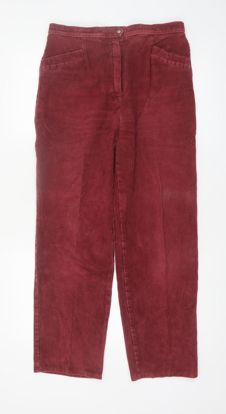 Marks and Spencer St Michael Womens Red Corduroy Trousers Size 18 Long