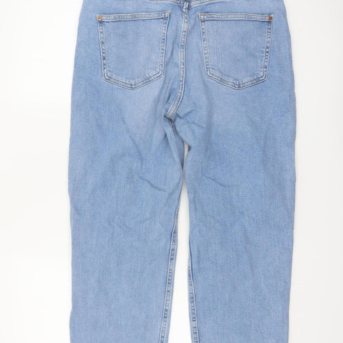 Marks and Spencer Women Blue Distressed Mom Jeans Size 14