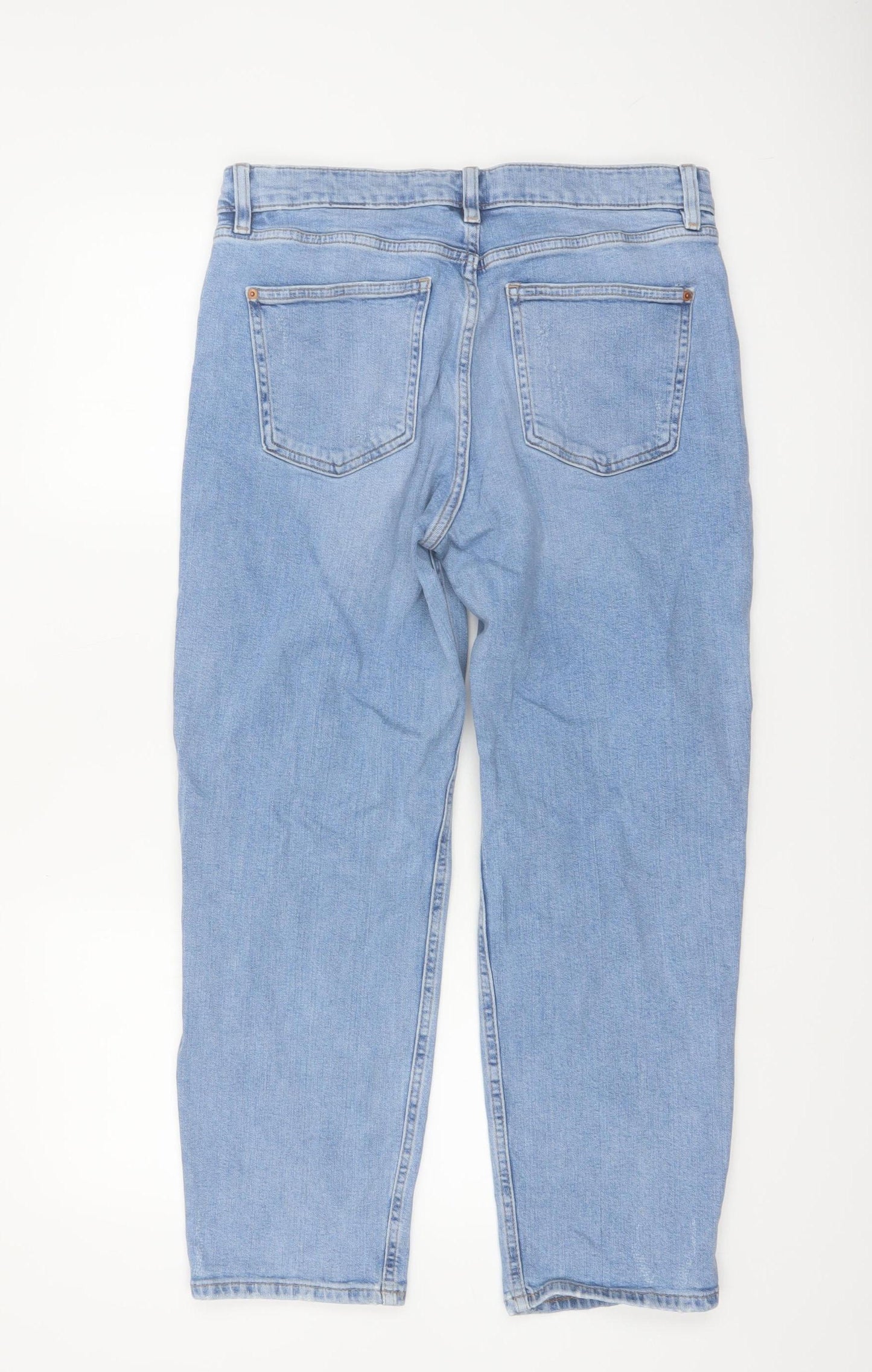 Marks and Spencer Women Blue Distressed Mom Jeans Size 14