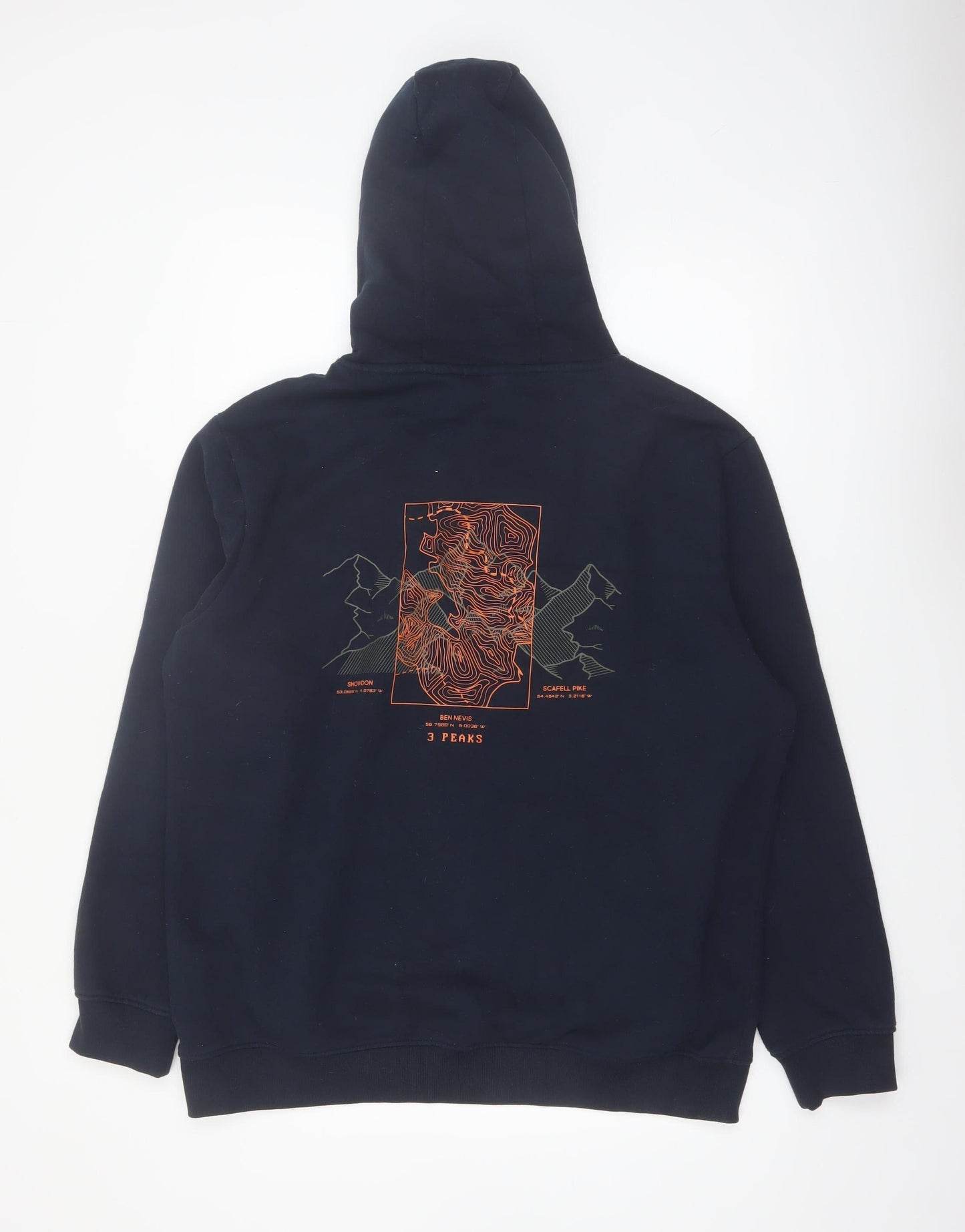 Mountain Warehouse Mens Blue L Pullover Hoodie Graphic Outdoor