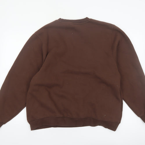 Kennyuniverse Women’s Brown Pullover Sweatshirt Large Teddy Bear Embroidered