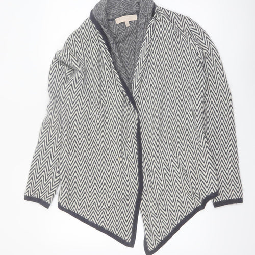 Fenn Wright Manson Womens Grey L Angora Knit Open Cardigan