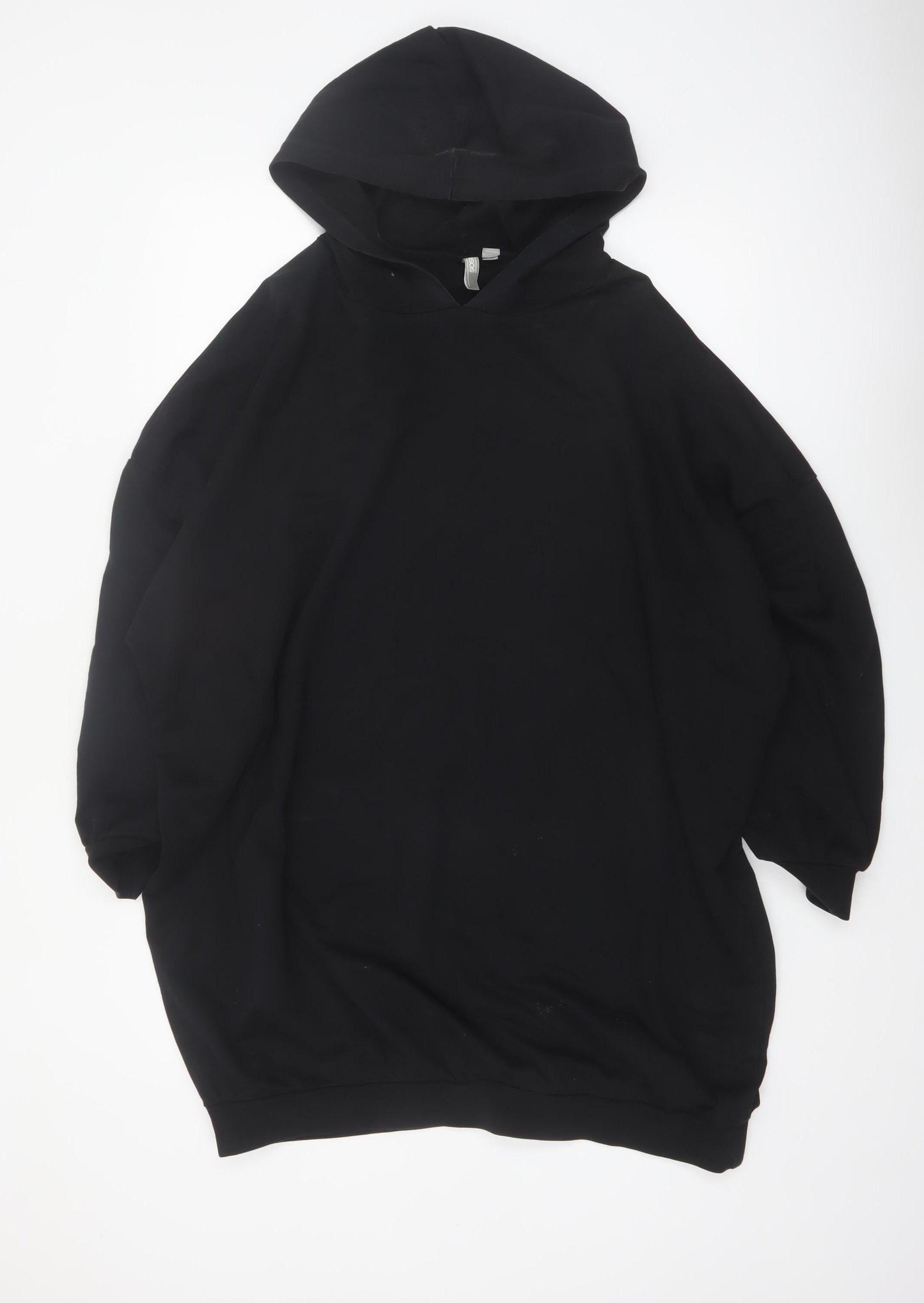ASOS Design Women's Black Cotton Pullover Hoodie Size 14