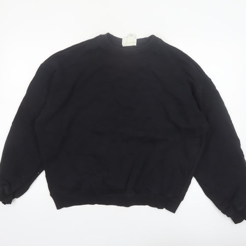 H&M Move Black Cotton Crew Neck Pullover Sweatshirt Women's M