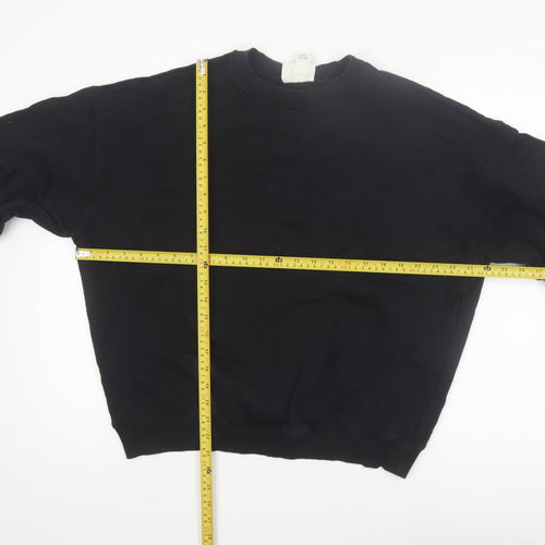 H&M Move Black Cotton Crew Neck Pullover Sweatshirt Women's M