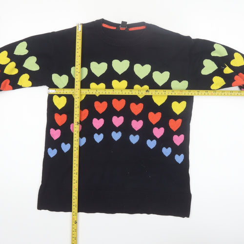 M&Co Women’s Multicoloured Heart Knit Jumper UK 8 Crew Neck