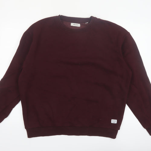 Jack & Jones Men's Red Fleece Crew Neck Sweatshirt Size L