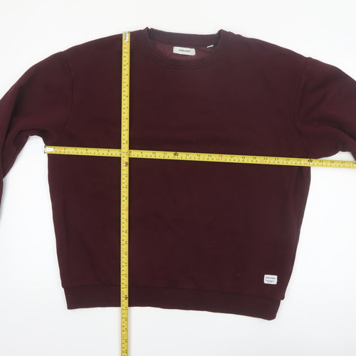 Jack & Jones Men's Red Fleece Crew Neck Sweatshirt Size L