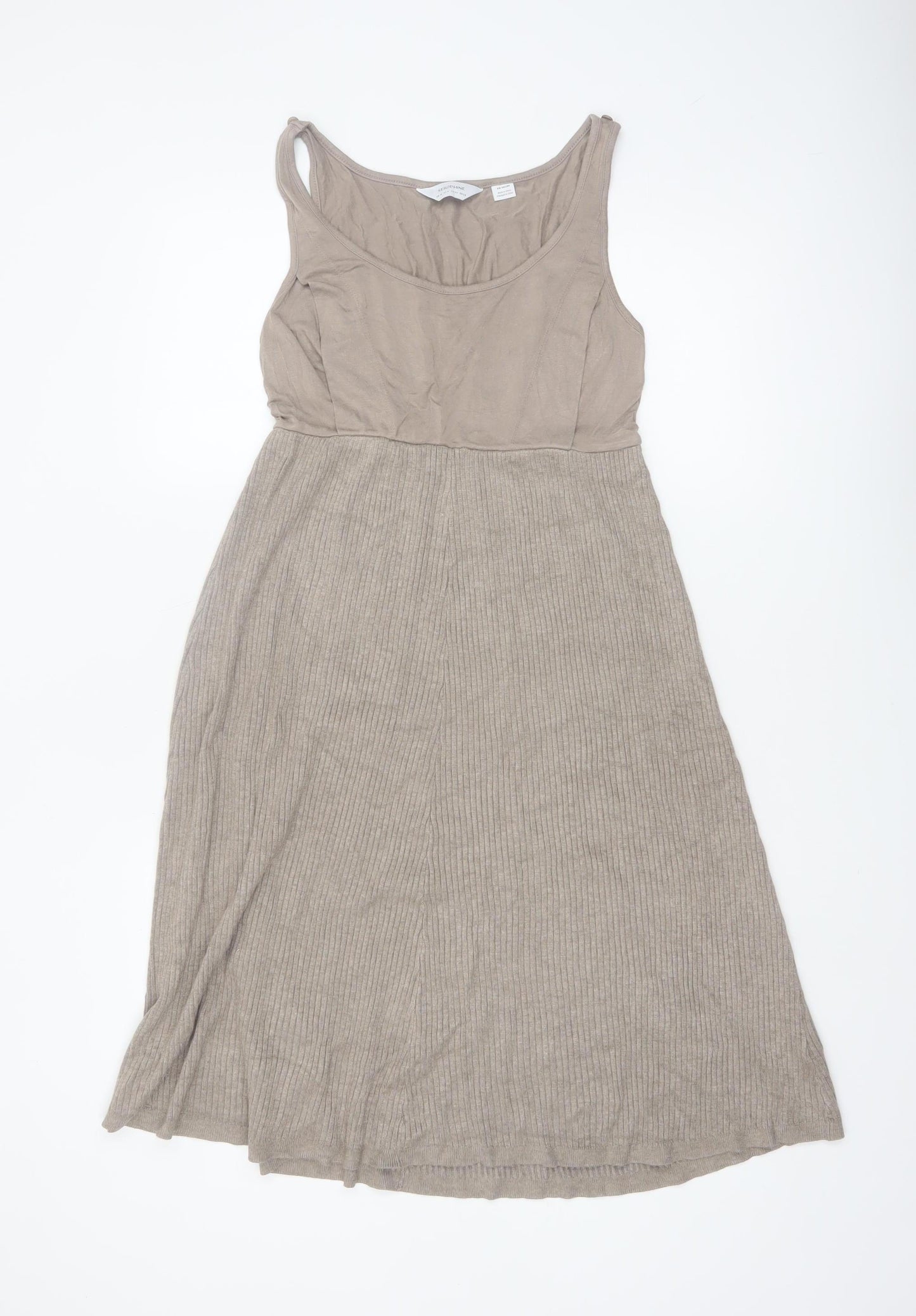 Seraphine Women’s Beige Sleeveless Knit Maternity Tank Dress UK10