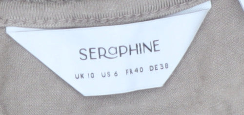 Seraphine Women’s Beige Sleeveless Knit Maternity Tank Dress UK10
