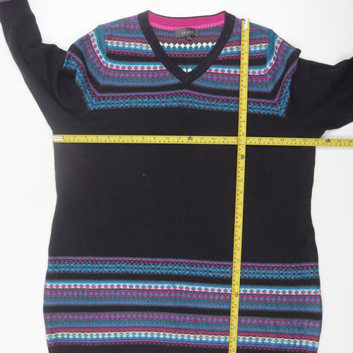 Marks and Spencer Women’s Multicoloured Fair Isle V-Neck Jumper Size 20