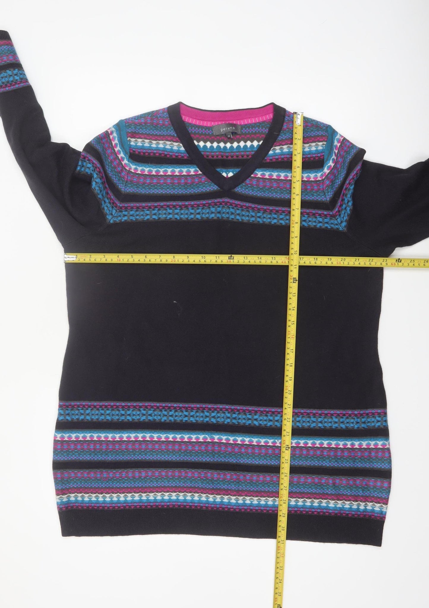 Marks and Spencer Women’s Multicoloured Fair Isle V-Neck Jumper Size 20