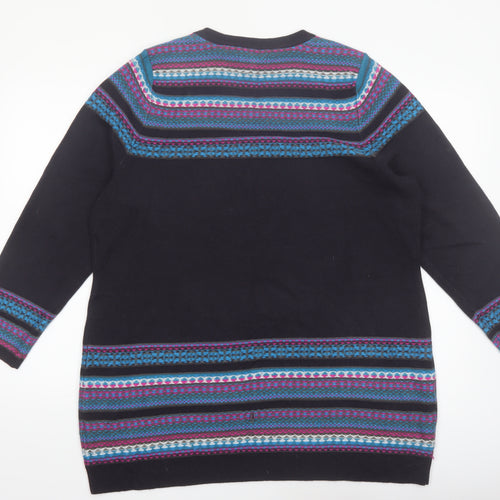 Marks and Spencer Women’s Multicoloured Fair Isle V-Neck Jumper Size 20