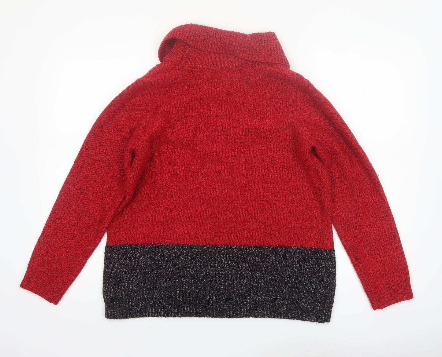 Karen Scott Women Red Roll Neck Cable-Knit Jumper L