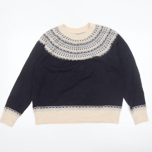 Next Women's Blue Fair Isle Knit Jumper Size 14