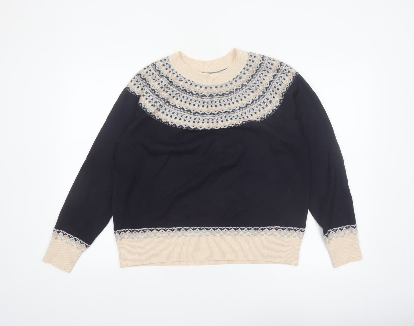 Next Women's Blue Fair Isle Knit Jumper Size 14