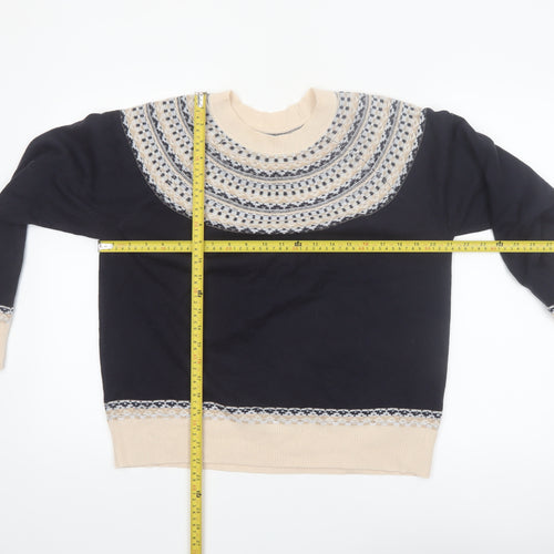 Next Women's Blue Fair Isle Knit Jumper Size 14
