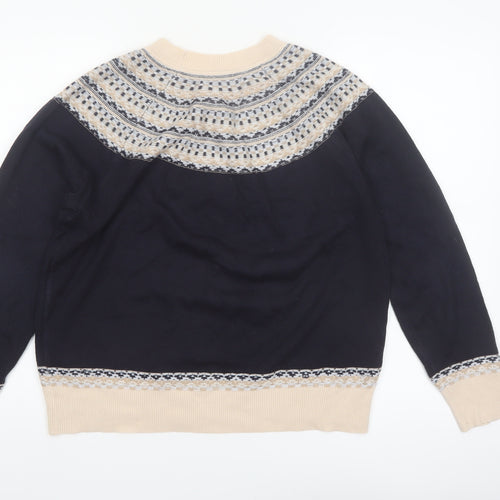 Next Women's Blue Fair Isle Knit Jumper Size 14
