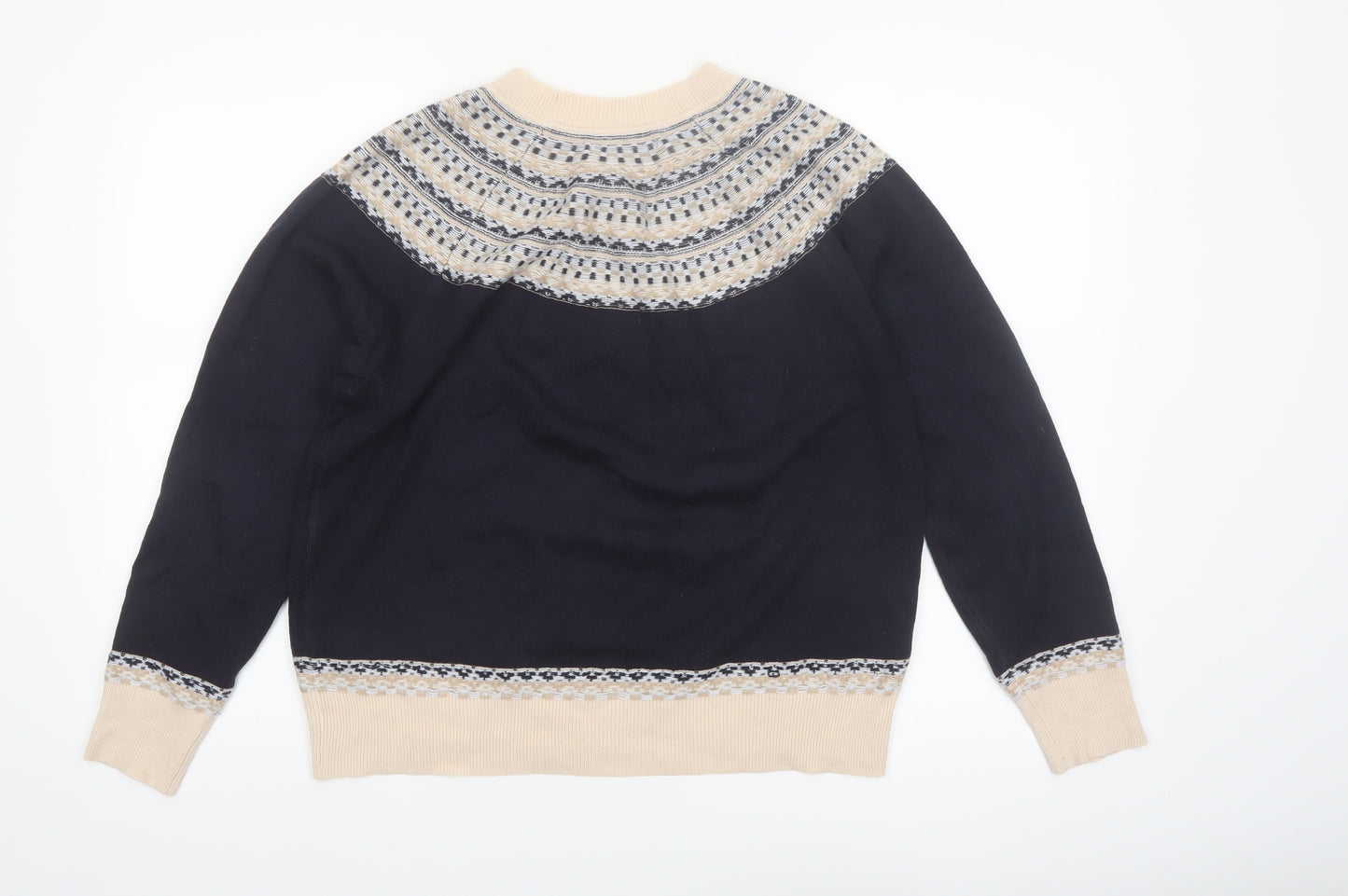 Next Women's Blue Fair Isle Knit Jumper Size 14