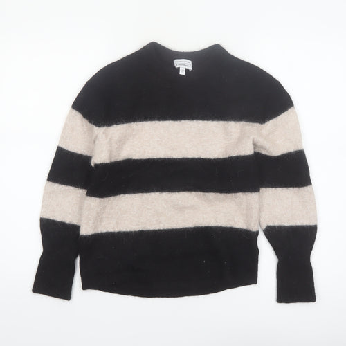 & Other Stories Women Black Beige Striped Alpaca Blend Jumper XS